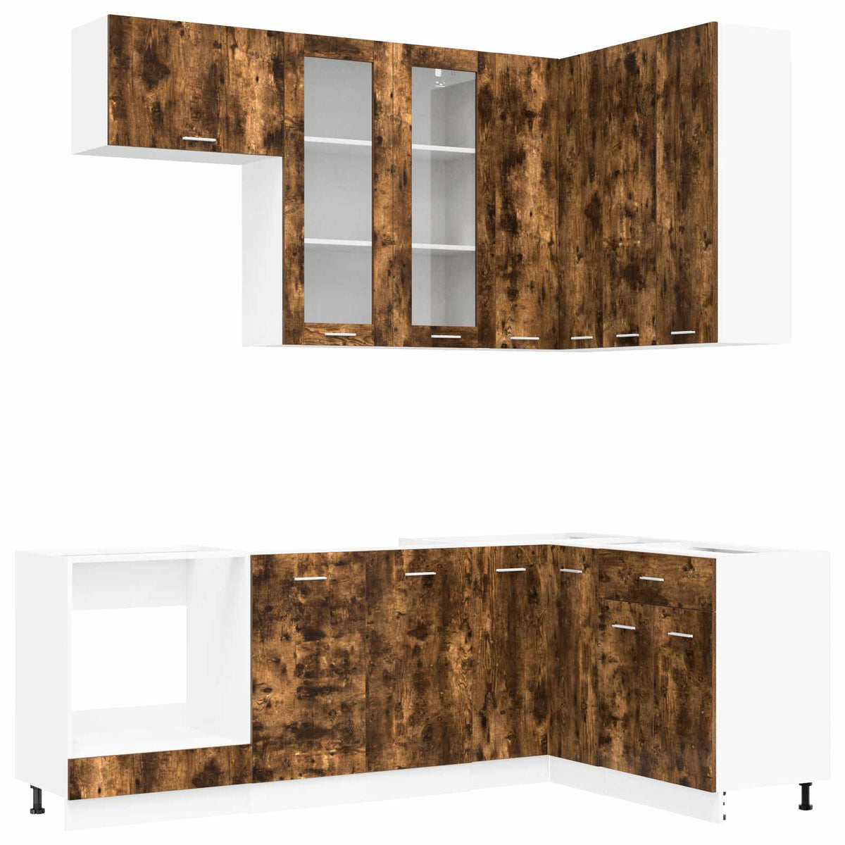 Kitchen Unit LYON 8 pcs Engineered Wood Smoked oak 100 cm