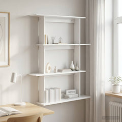 vidaXL Wall Shelf White 100 x 20 x 126 cm Engineered Wood 1
