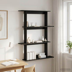 vidaXL Wall Shelf Black Oak 100 x 20 x 126 cm Engineered Wood 1
