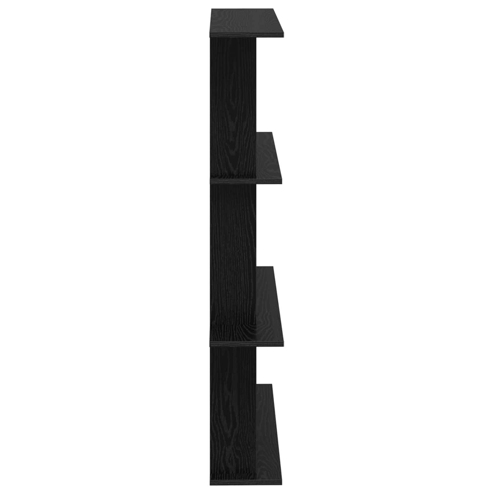 vidaXL Wall Shelf Black Oak 100 x 20 x 126 cm Engineered Wood 5