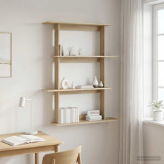 vidaXL Wall Shelf Sonoma Oak 100 x 20 x 126 cm Engineered Wood 1