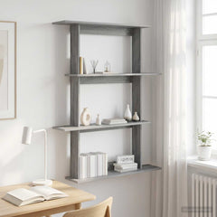 vidaXL Wall Shelf Grey Sonoma 100 x 20 x 126 cm Engineered Wood 1