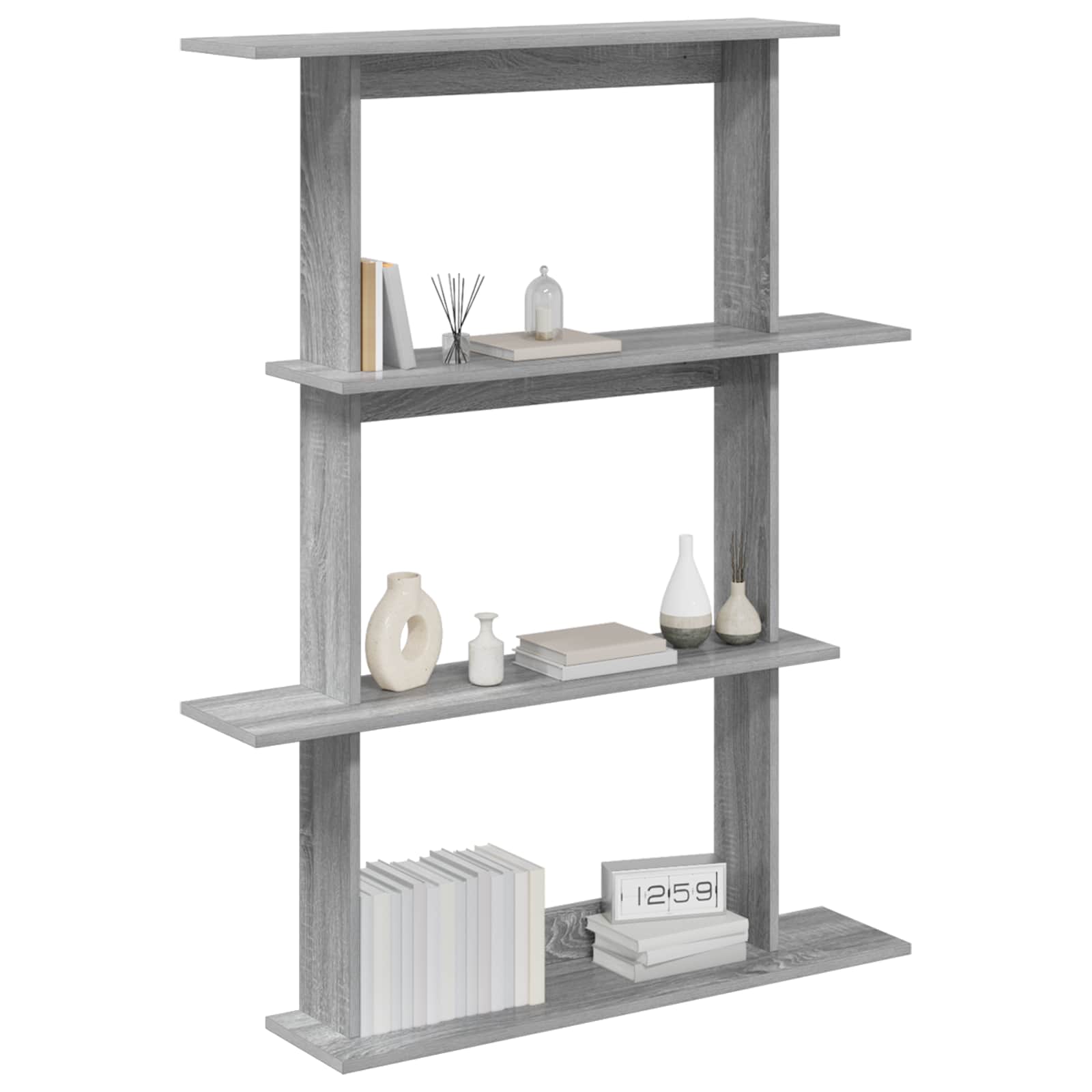 vidaXL Wall Shelf Grey Sonoma 100 x 20 x 126 cm Engineered Wood 3