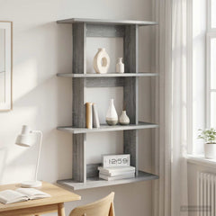 vidaXL Wall Shelf Wall-Mounted Grey Sonoma 56 x 20 x 90 cm 1
