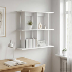 vidaXL Wall Shelf Wall-Mounted White 80 x 20 x 75 cm Engineered Wood 1