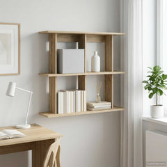 vidaXL Wall Shelf Wall-Mounted Sonoma Oak 80 x 20 x 75 cm 1