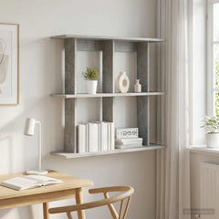 vidaXL Wall Shelf Wall-Mounted Concrete Grey 80 x 20 x 75 cm 1