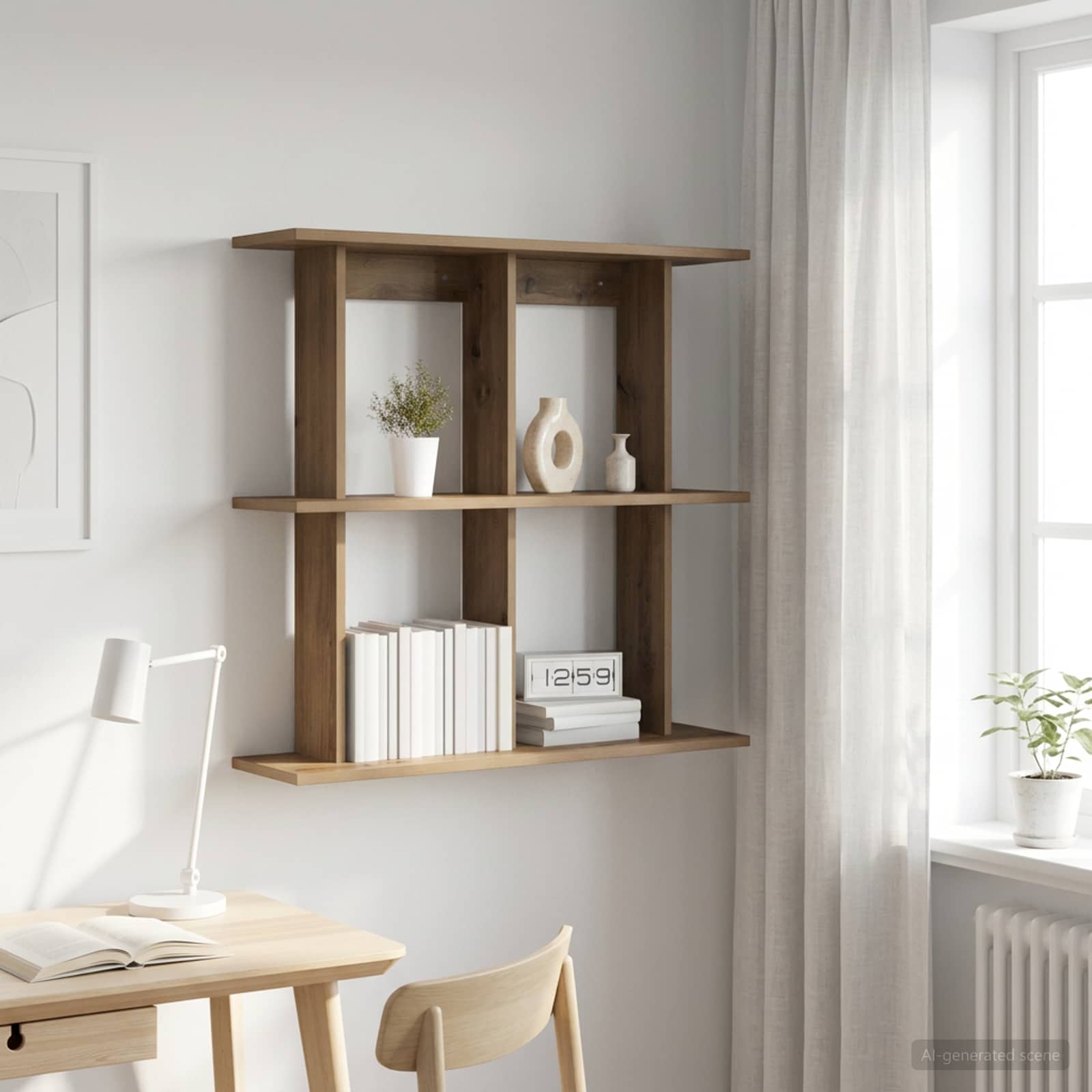 vidaXL Wall Shelf Wall-Mounted Artisan Oak 80 x 20 x 75 cm 1