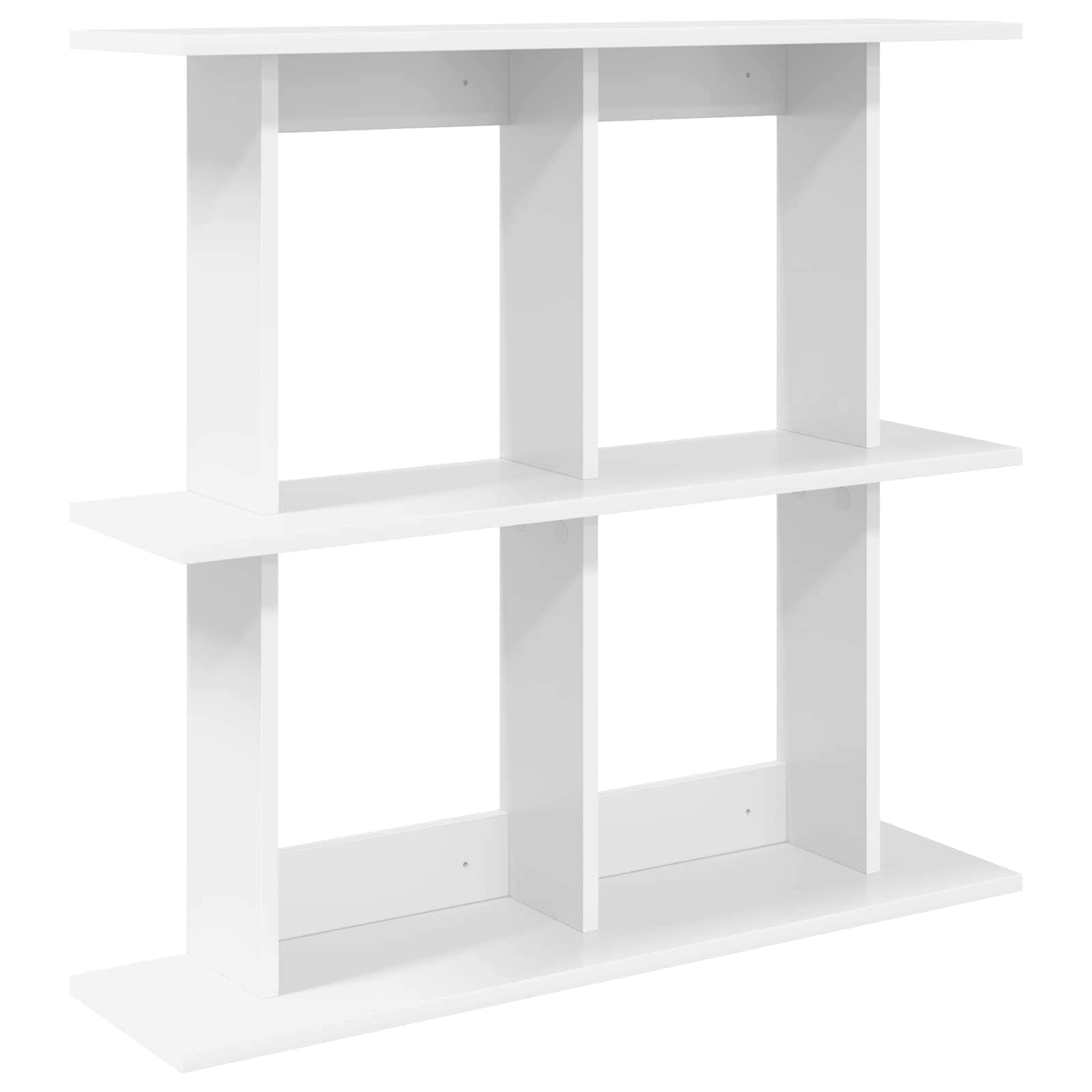 vidaXL Wall Shelf Wall-Mounted White 100 x 20 x 75 cm Engineered Wood 2