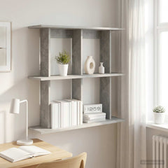 vidaXL Wall Shelf Wall-Mounted Concrete Grey 100 x 20 x 75 cm 1