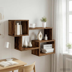 vidaXL Floating Shelf Wall-Mounted Old Wood 87 x 20 x 55 cm 1