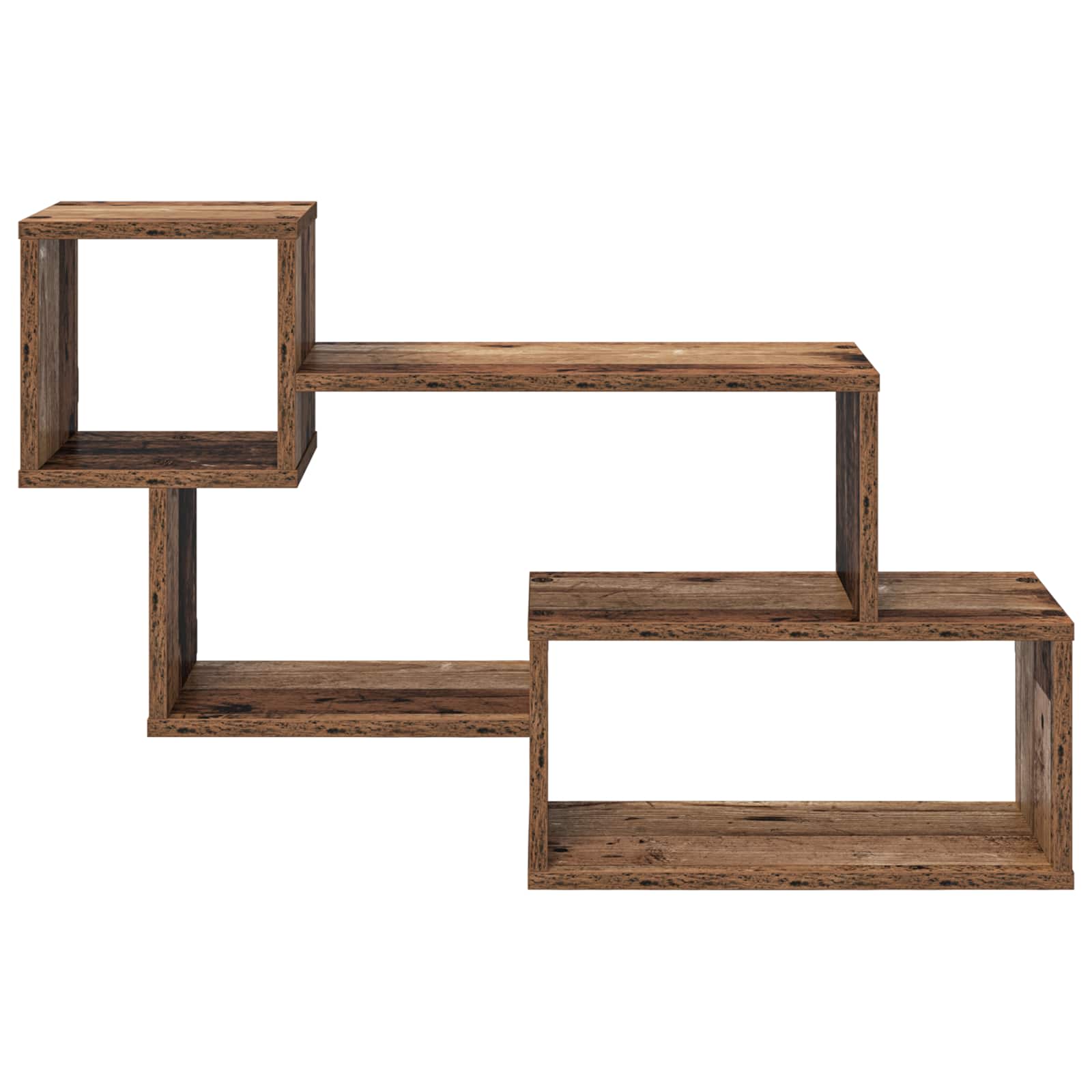 vidaXL Floating Shelf Wall-Mounted Old Wood 87 x 20 x 55 cm 4