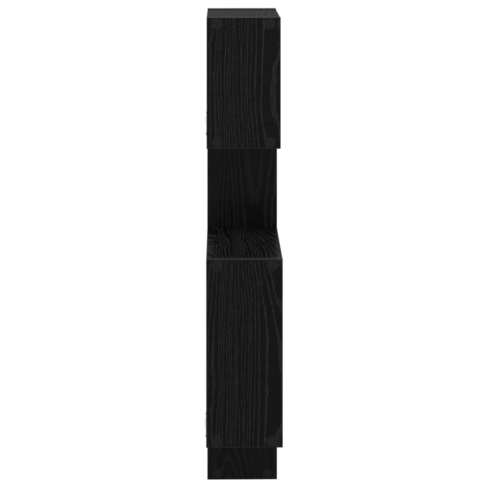 vidaXL Wall Cube Shelves Wall-Mounted Black Oak 64 x 13.5 x 91.5 cm 5