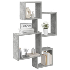 vidaXL Wall Cube Shelves Wall-Mounted Concrete Grey Engineered Wood 3