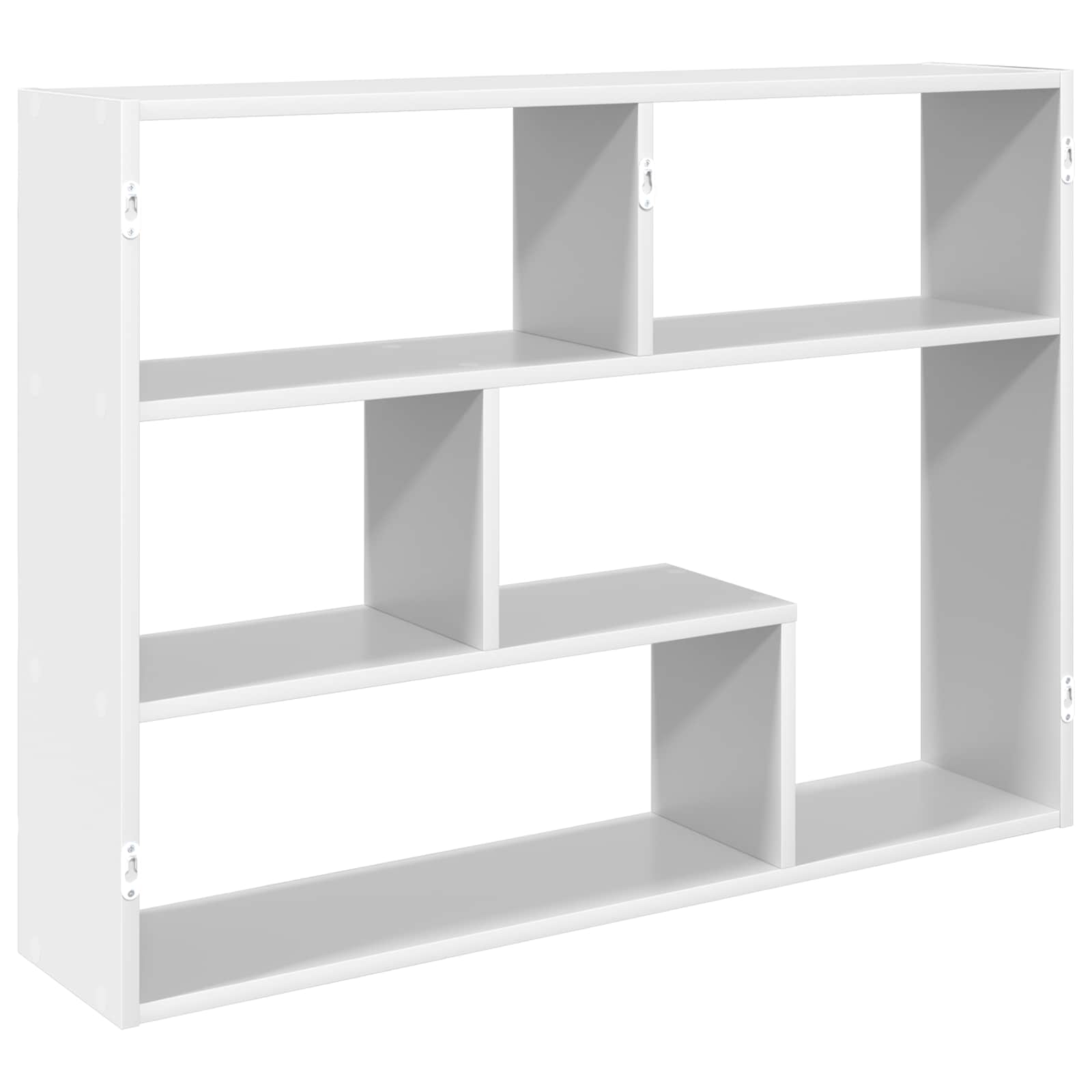vidaXL Wall Shelf Wall-Mounted White 95 x 20 x 69.5 cm Engineered Wood 6