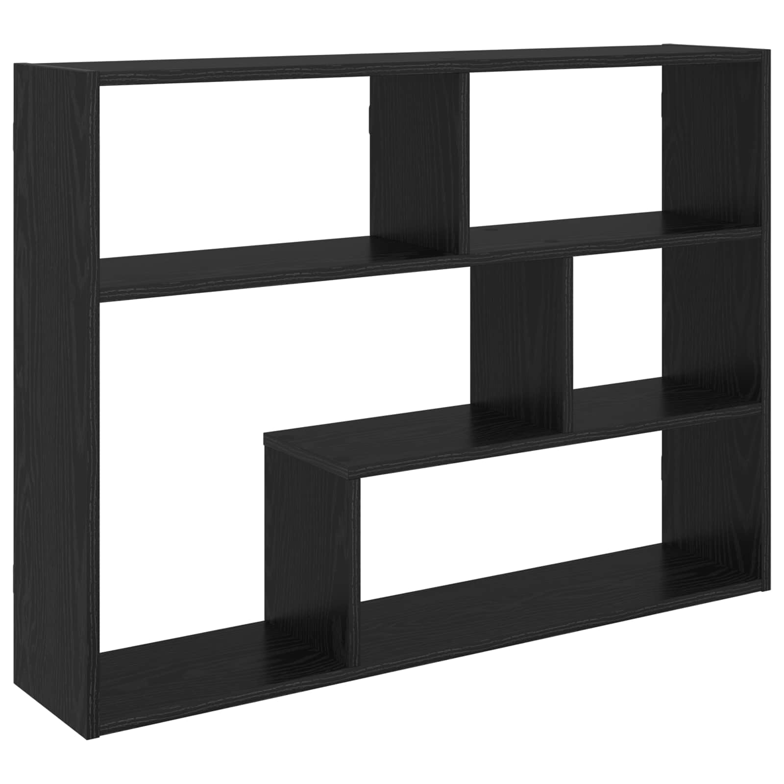 vidaXL Wall Shelf Wall-Mounted Black Oak 95 x 20 x 69.5 cm 2