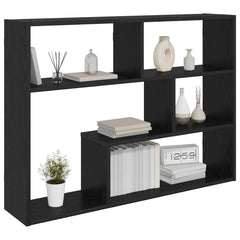 vidaXL Wall Shelf Wall-Mounted Black Oak 95 x 20 x 69.5 cm 3