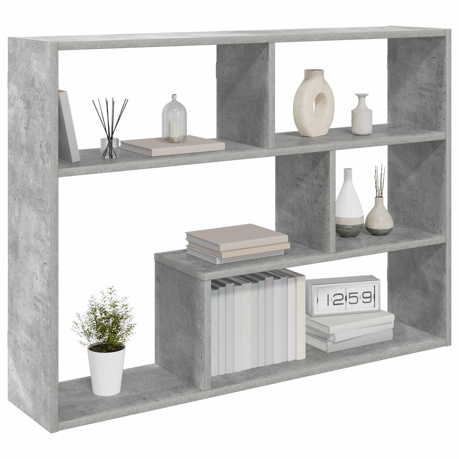 vidaXL Wall Shelf Wall-Mounted Concrete Grey 95 x 20 x 69.5 cm 3