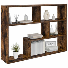 vidaXL Wall Shelf Wall-Mounted Smoked Oak 95 x 20 x 69.5 cm 3
