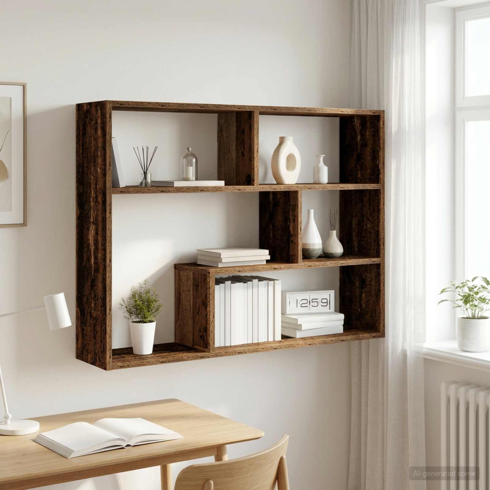 vidaXL Wall Shelf Wall-Mounted Old Wood 95 x 20 x 69.5 cm 1