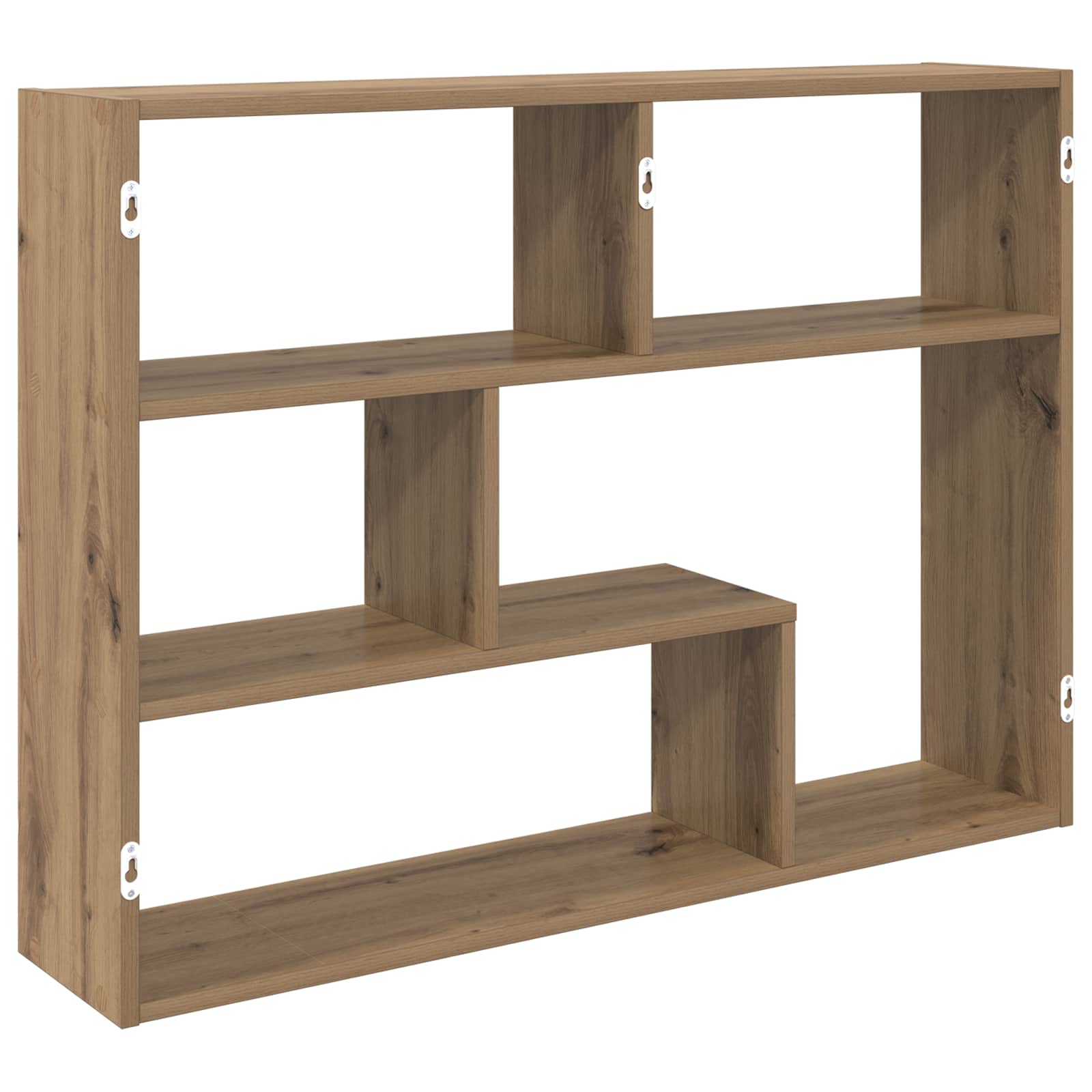 vidaXL Wall Shelf Wall-Mounted Artisan Oak 95 x 20 x 69.5 cm 6