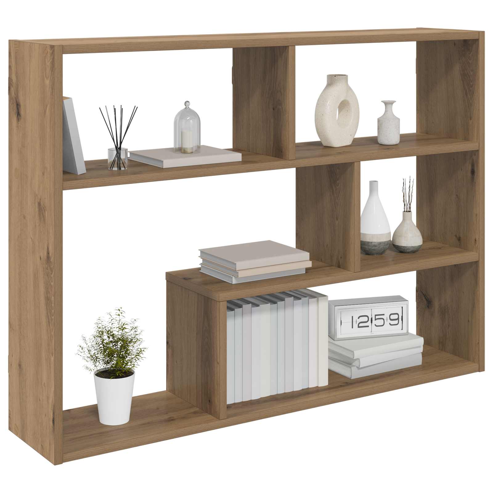 vidaXL Wall Shelf Wall-Mounted Artisan Oak 95 x 20 x 69.5 cm 3