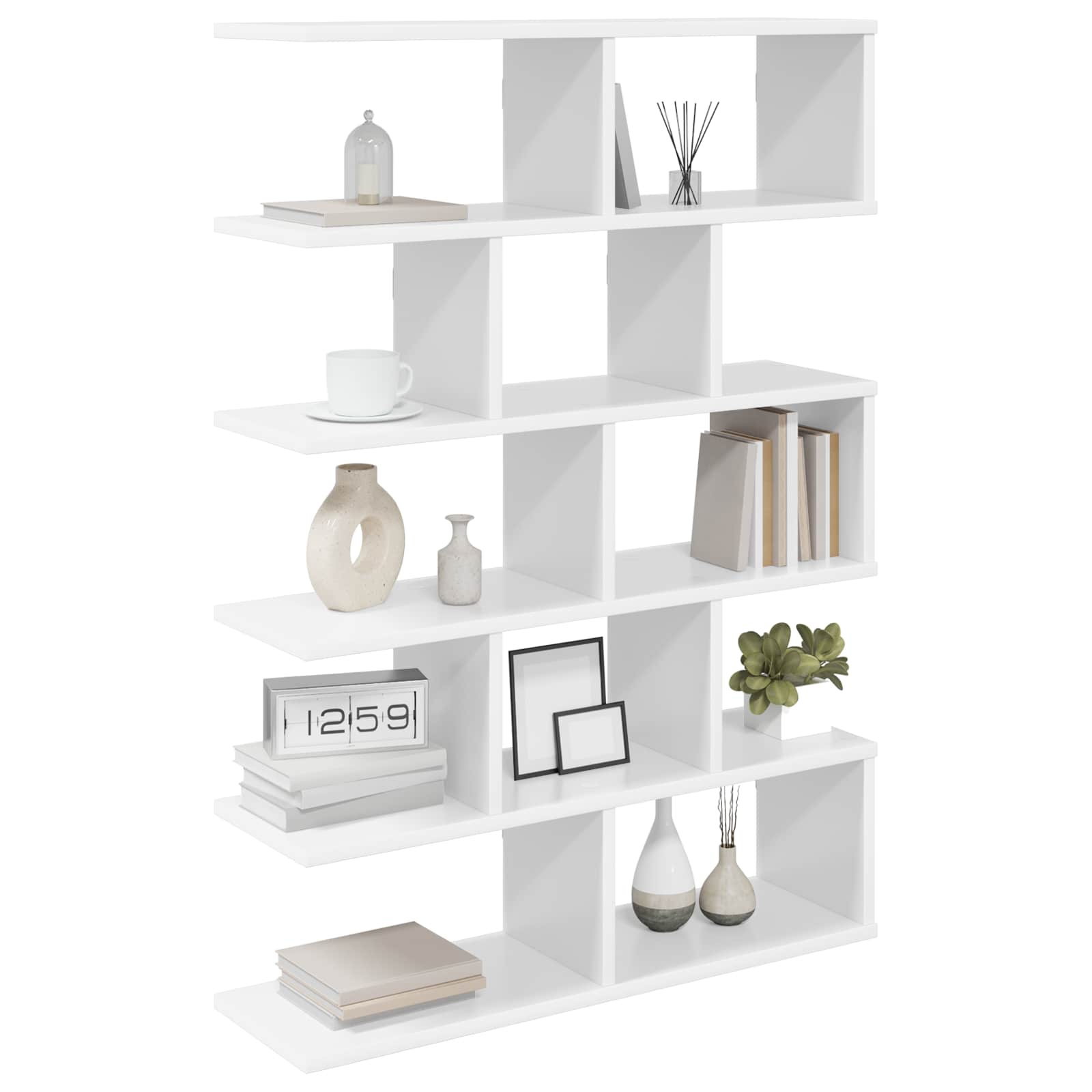 vidaXL Wall Shelf White 70 x 20 x 100 cm Engineered Wood 3