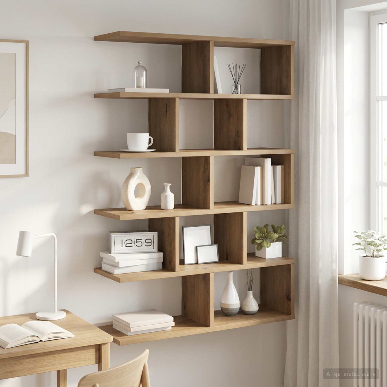 vidaXL Wall Shelf Artisan Oak 70 x 20 x 100 cm Engineered Wood 1
