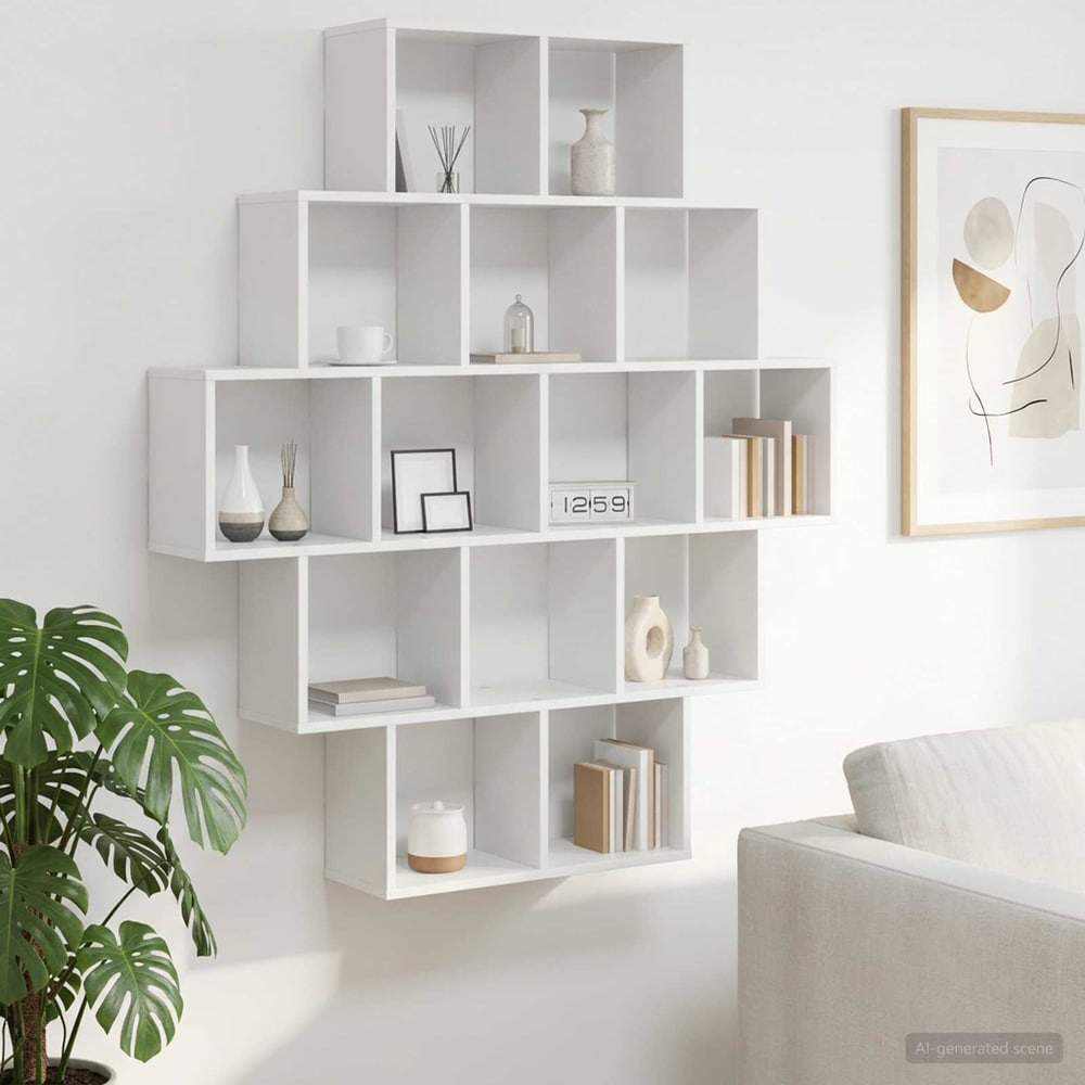 Wall Shelf 120 x 20 x 136 cm Engineered Wood White