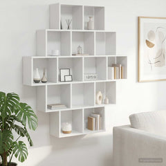 Wall Shelf 120 x 20 x 136 cm Engineered Wood White