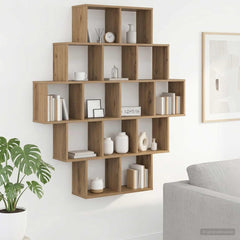 Wall Shelf 120 x 20 x 136 cm Engineered Wood Artisan oak