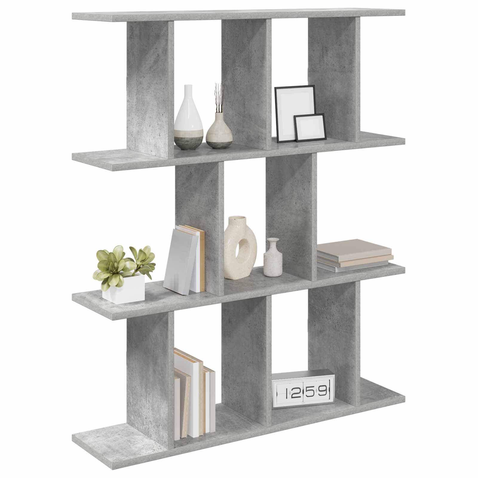 vidaXL Wall Shelf Concrete Grey 80 x 20 x 96 cm Engineered Wood 3