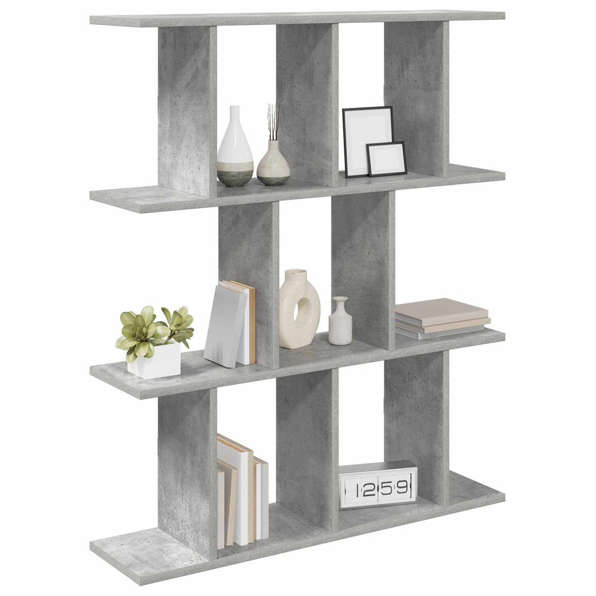Wall Shelf 80 x 20 x 96 cm Engineered Wood Concrete grey