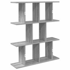 vidaXL Wall Shelf Grey Sonoma 80 x 20 x 96 cm Engineered Wood 6