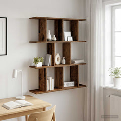 vidaXL Wall Shelf Old Wood 80 x 20 x 96 cm Engineered Wood 1