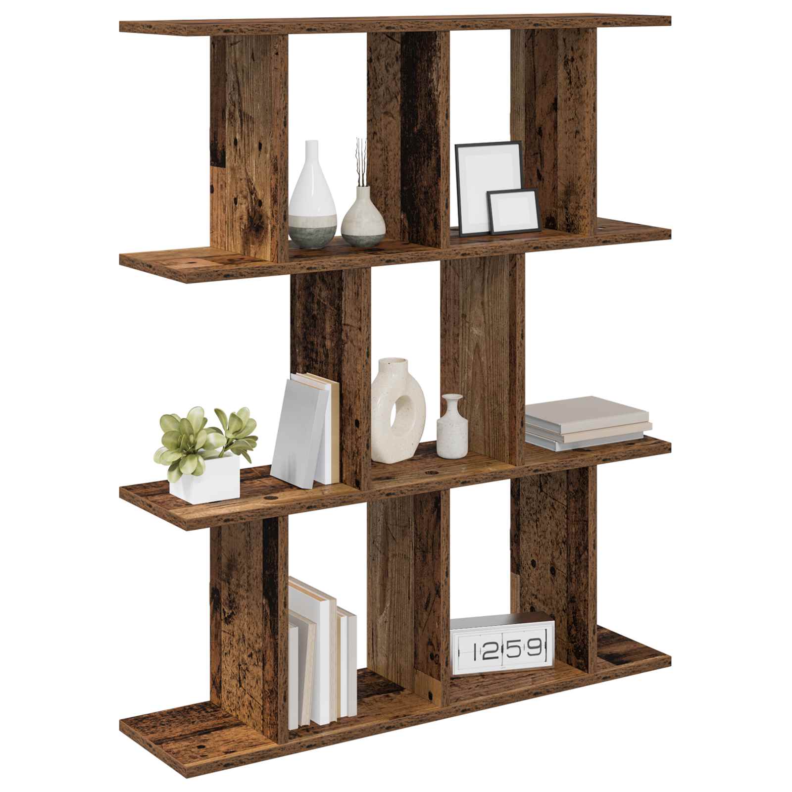 vidaXL Wall Shelf Old Wood 80 x 20 x 96 cm Engineered Wood 3