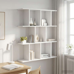 vidaXL Wall Shelf White 102 x 20 x 96 cm Engineered Wood 1
