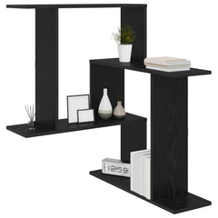vidaXL Wall Shelf Black Oak 67 x 67 x 87 cm Engineered Wood 3