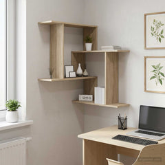 vidaXL Wall Shelf Sonoma Oak 67 x 67 x 87 cm Engineered Wood 1