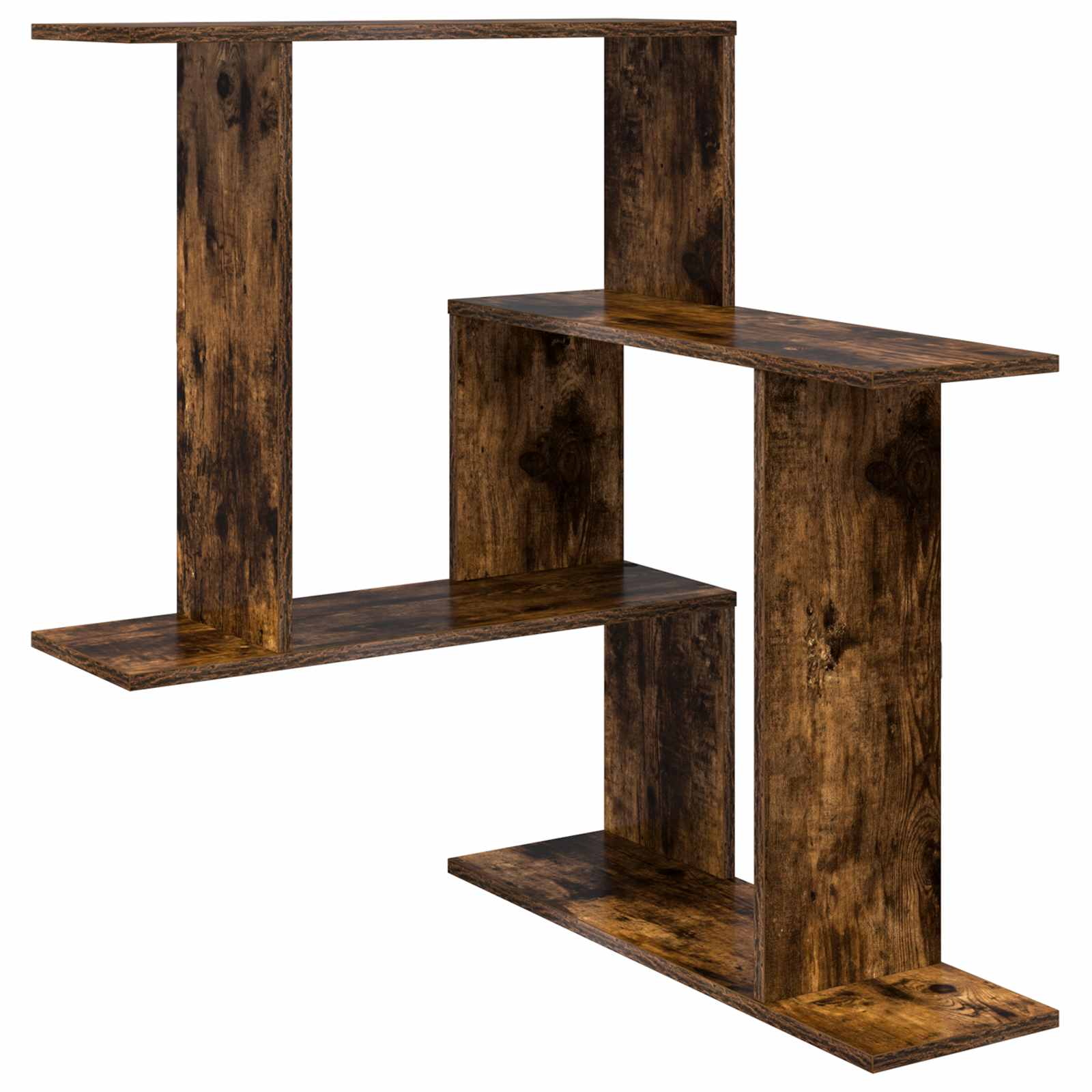vidaXL Wall Shelf Smoked Oak 67 x 67 x 87 cm Engineered Wood 2