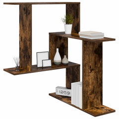 vidaXL Wall Shelf Smoked Oak 67 x 67 x 87 cm Engineered Wood 3