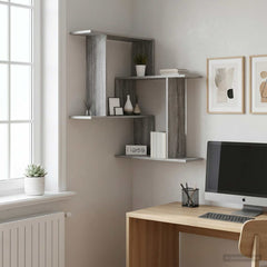 vidaXL Wall Shelf Grey Sonoma 67 x 67 x 87 cm Engineered Wood 1