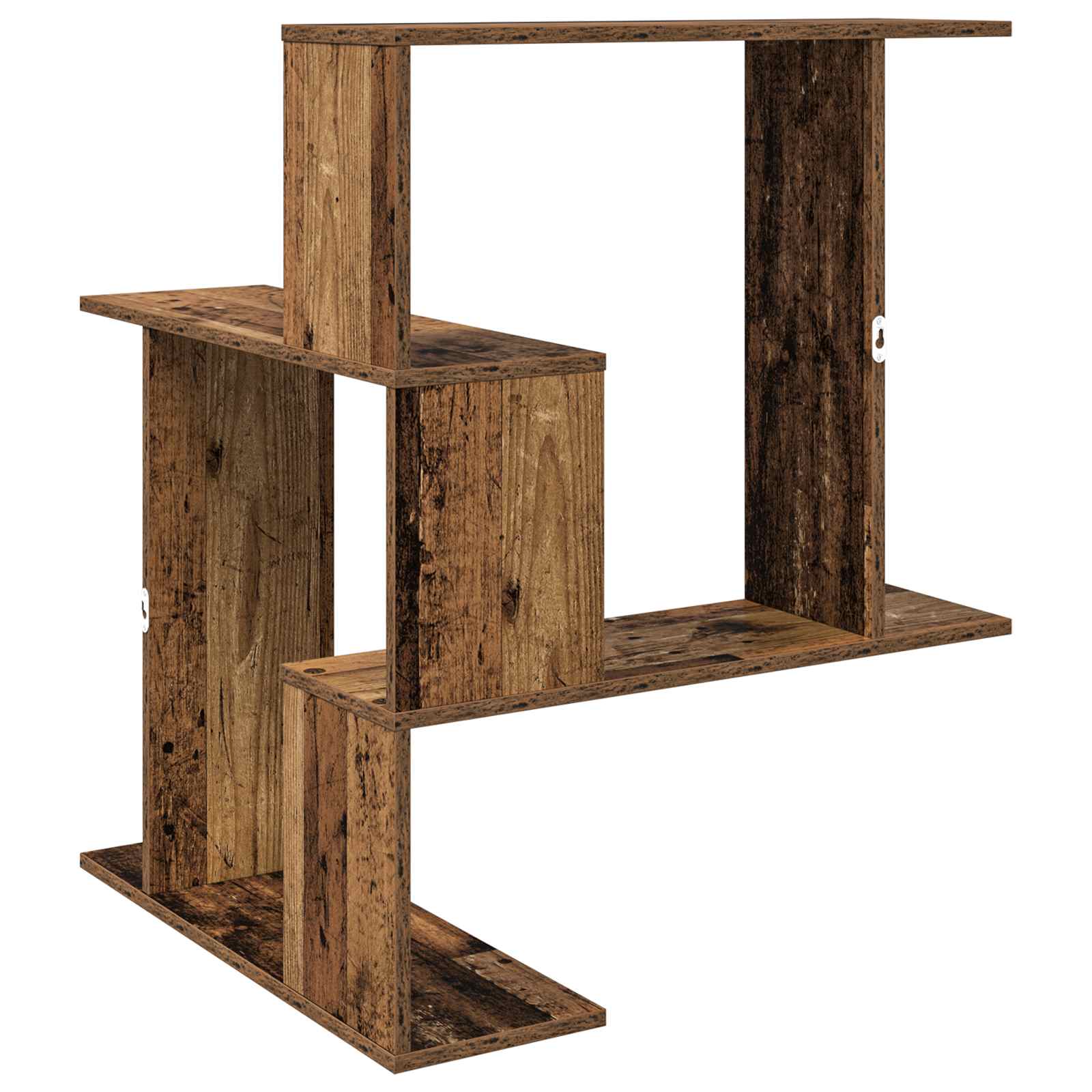 vidaXL Wall Shelf Old Wood 67 x 67 x 87 cm Engineered Wood 6