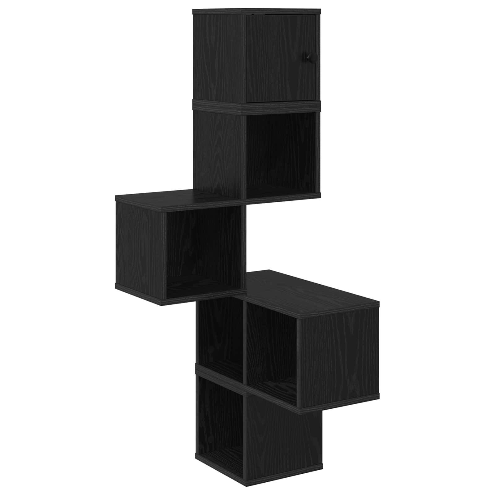 vidaXL Wall Corner Shelf Black Oak 48 x 48 x 120 cm Engineered Wood 2