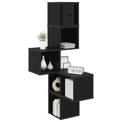 Wall Corner Shelf 48 x 48 x 120 cm Engineered Wood Black oak