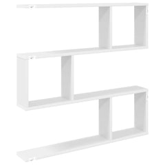 vidaXL Wall Shelf White 80 x 12 x 79.5 cm Engineered Wood 6