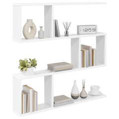 vidaXL Wall Shelf White 80 x 12 x 79.5 cm Engineered Wood 3