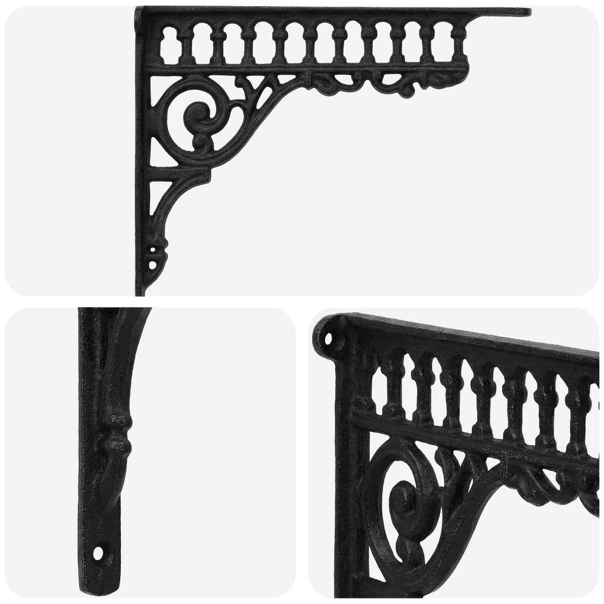 Wall Shelf Brackets 27.5 x 23 x 4 cm Steel Black