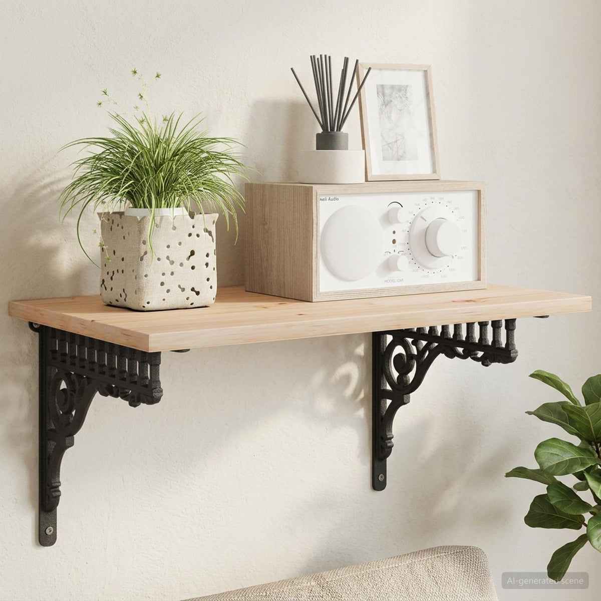 Wall Shelf Brackets 27.5 x 23 x 4 cm Steel Black