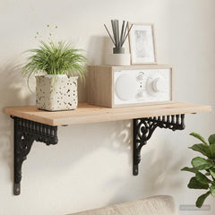 Wall Shelf Brackets 27.5 x 23 x 4 cm Steel Black